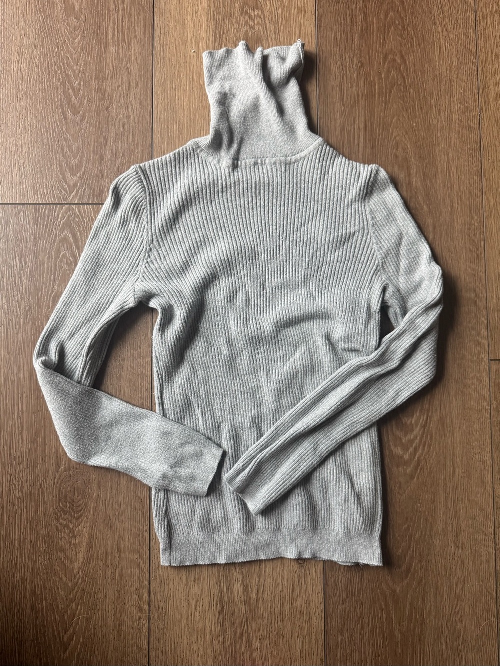 Cotton On Light Gray Ribbed Knit Turtleneck Sweater